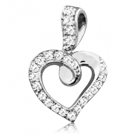 SREBRNY WISIOREK SERDUSZKO Z CYRKONIAMI SREBRO PRÓBY 925 na Arena.pl