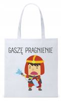 Dla Strażaka Prezent Torba Eco Biała Shopper Z Nadrukiem Ze Zdjęciem