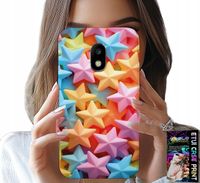 ETUI DO SAMSUNG GALAXY J5 2017 - KOLOROWE GWIAZDKI GWIAZDA FUTERAŁ +FOLIA