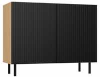 Komoda 2D Ryflowana 100 cm Czarna KAMIKA SLIM TS - 3 Kolory