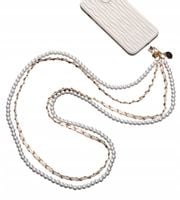 Smycz Na Szyję Do Telefonu Kluczy Perły Białe