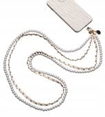 Smycz Na Szyję Do Telefonu Kluczy Perły Białe