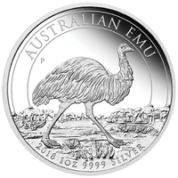 Australijski Emu 1 uncja Srebra 2018 Proof