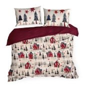 Elegancki zestaw pościeli satynowej z nadrukiem świątecznym ASHER 160x200