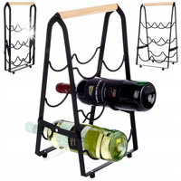 STOJAK NA WINO METALOWY CZARNY NA 6 BUTELEK DO DOMU SALONU LOFT