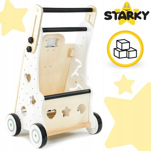 PREZENT NA ROCZEK JEŹDZIK PCHACZ DREWNIANY CHODZIK TABLICA MANIPULACYJNA na Arena.pl