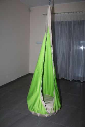 HUŚTAWKA HAMAK KOKON zielony z beżową lamówką na Arena.pl