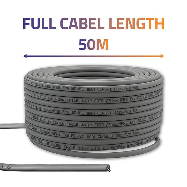 Qoltec Patchcord CAT6 50m 1Gb/s Cu szary LAN zdjęcie 7