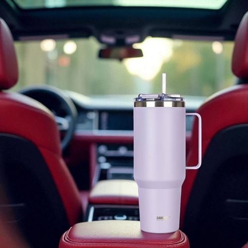 stalowy kubek termiczny termos 1200ml z rączką i słomką banquet twain lila na Arena.pl