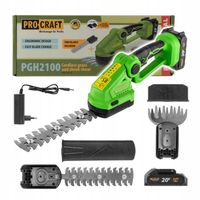 2X Akumulatorowe nożyce do trawy i krzewów Procraft PGH2100, 1x2Ah