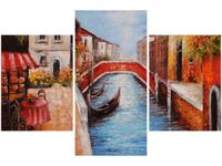 90X60CM OBRAZ ZAKĄTEK WENECJI TRZY OBRAZY