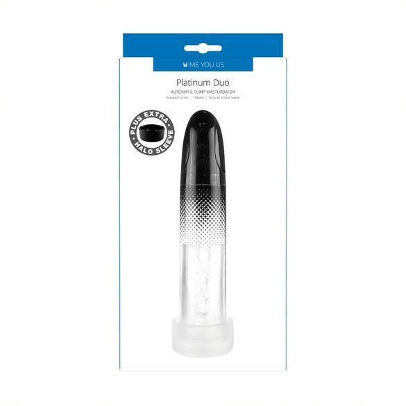 Me You Us Platinum Duo Automatic Pump Masturbator Clear/Black zdjęcie 2