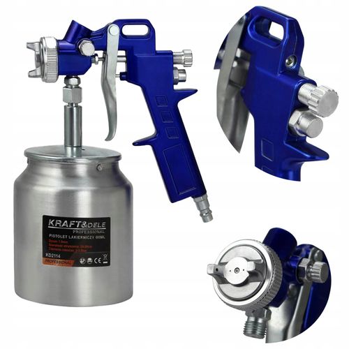 Pistolet Lakierniczy 600ml 5 bar 3 Dysze 1,3-1,8 mm 90-170 l/min Kraft&Dele na Arena.pl