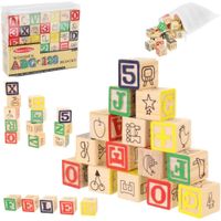 LT335 KLOCKI DREWNIANE LITERY CYFRY OBRAZKI