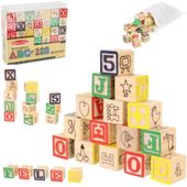 LT335 KLOCKI DREWNIANE LITERY CYFRY OBRAZKI