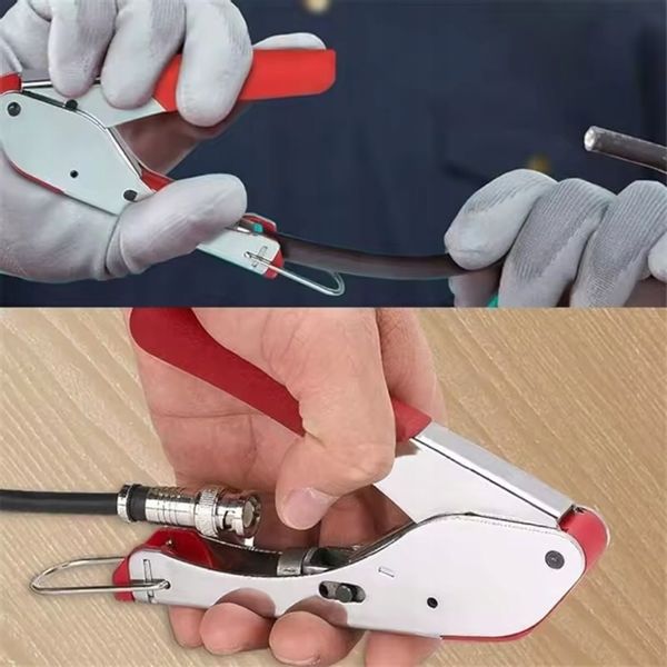 Zestaw Szczypce do Zaciskania Kabli Koncentrycznych RG59 RG6 Wtyki Ściągacz zdjęcie 11