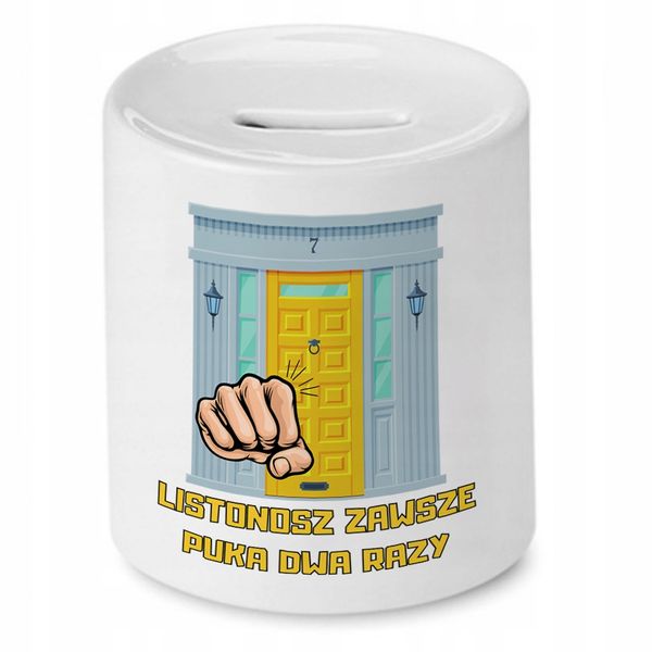 Skarbonka Dla Listonosza Listonosz Puka Dwa Razy Z Nadrukiem Ze Zdjęciem zdjęcie 1