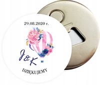 Otwieracz do butelek z magnesem pamiątka dla gości NA ŚLUB WESELE