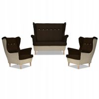 Zestaw wypoczynkowy ARI DUO sofa fotele Family Meble beżowo - brązowy