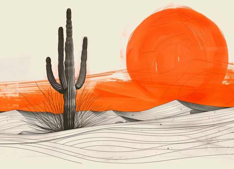 Plakat 18x13cm Kaktus Saguaro zdjęcie 1