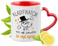 Kubek Czerwony Z Uszkiem W Kształcie Serca Dla Konserwatora Na Prezent
