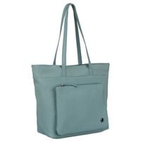 niebieska, jednokomorowa shopperka damska z poliestru