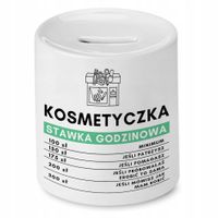 Skarbonka Kosmetyczki Stawka Godzinowa Prezent Z Nadrukiem Ze Zdjęciem