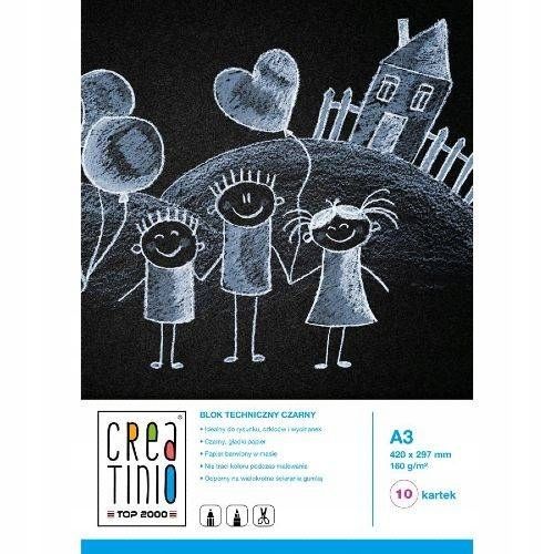 blok techniczny a3/10k 160g czarny creatino a"10 na Arena.pl