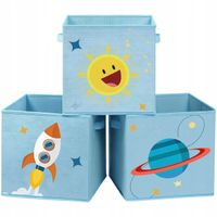 PUDEŁKO NA ZABAWKI ORGANIZER 3 szt. 30x30x30cm niebieskie