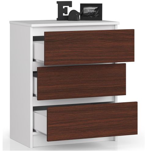 KOMODA K60 3 SZUFLADY BIAŁA / WENGE na Arena.pl