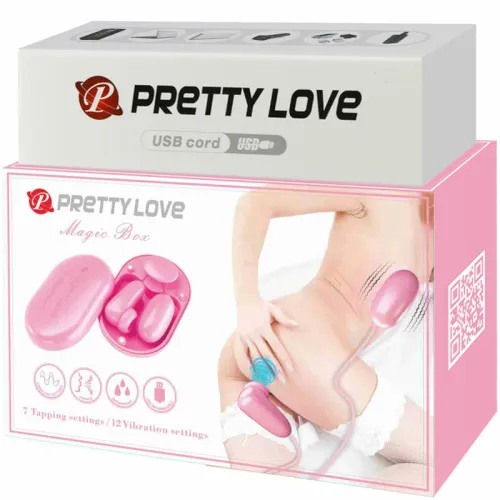 pretty love magic box - zestaw wibrującej kuli i stymulatora, rożowy, usb na Arena.pl