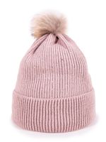 Czapka zimowa damska z cyrkoniami różowa 56-58 YOCLUB