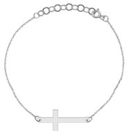 Bransoletka Srebrna 925 Krzyżyk Krzyż