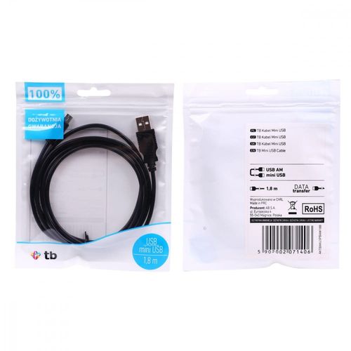 TB Kabel USB - Mini USB 1.8m. czarny na Arena.pl