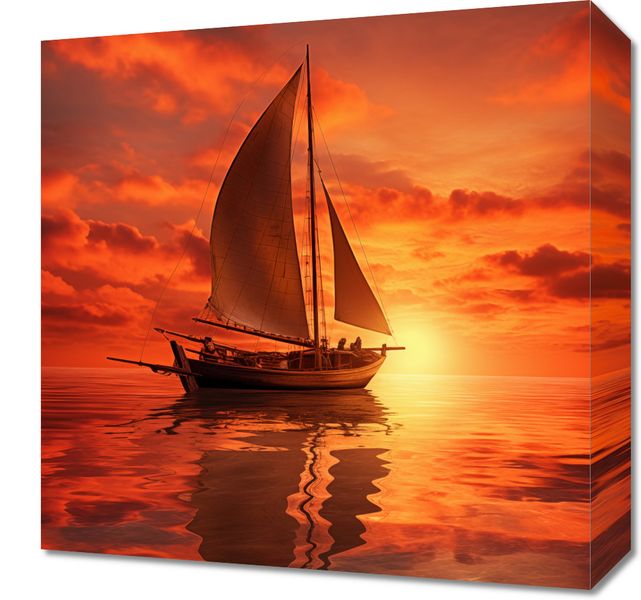 Obraz 40x40cm Pod Żaglami Zachodu Słońca zdjęcie 1