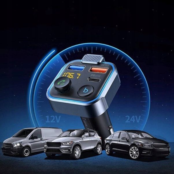 ZESTAW GŁOŚNOMÓWIĄCY TRANSMITER FM MP3 BLUETOOTH ładowarka samochodowa zdjęcie 2