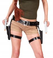 PODWÓJNA KABURA Z 2 PISTOLETAMI LARA CROFT STRÓJ PRZEBRANIE BROŃ