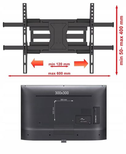 Extra Mocny Uchwyt do Telewizora 43-90 cali 70kg Wieszak TV na Arena.pl