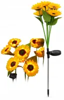 2x Słoneczniki solarne świecące po 5 kwiatków do ogrodu lampki wbijane