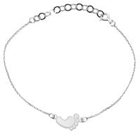 BRANSOLETKA CELEBRYTKA STOPA STÓPKI 20cm srebro 925