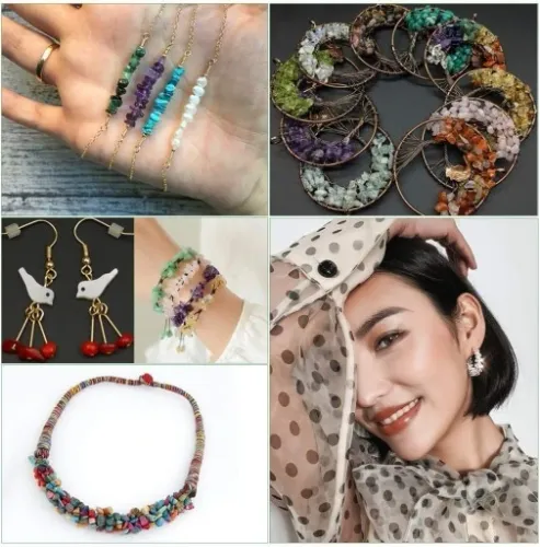 ZESTAW DO ROBIENIA BIŻUTERII BRANSOLETEK BIZUTERIA Z KAMIENI 1323 elementy na Arena.pl