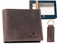 zestaw prezentowy: skórzany portfel męski i brelok - peterson