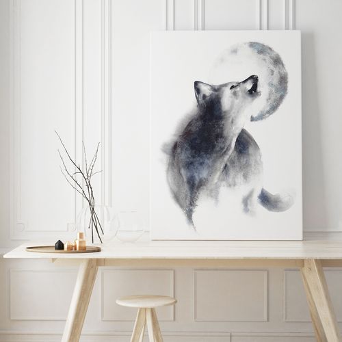 Plakat wilk akwarela 21x29,7 cm A4 na Arena.pl