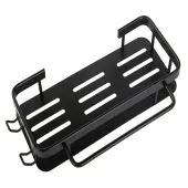 Półka łazienkowa do łazienki kuchni wieszak loft wisząca metal czarna