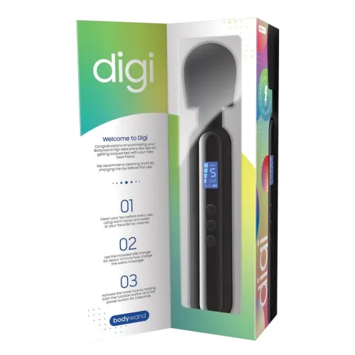 bodywand digi masażer silikonowy led 10 trybow usb 23,5 cm czarny na Arena.pl