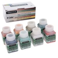 metaliczne farby akrylowe do aerografów 8 kolorów 8x 30ml timbertech
