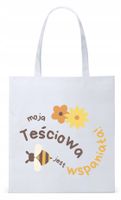 Dla Teściowej Mamy Prezent Torba Eco Biała Shopper Z Nadrukiem Ze Zdjęciem