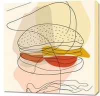 Obraz 70x70cm Cieniutki Burger
