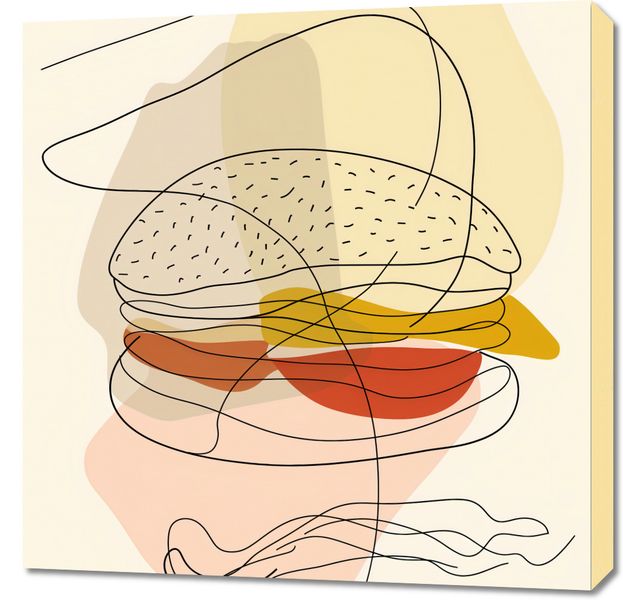 Obraz 70x70cm Cieniutki Burger zdjęcie 1