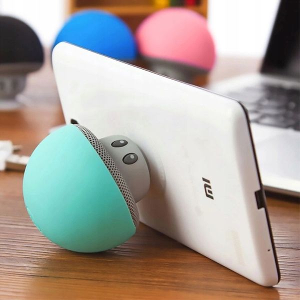 Głośnik Bluetooth Grzybek zielony mały z przyssawką dla dzieci na prezent zdjęcie 3